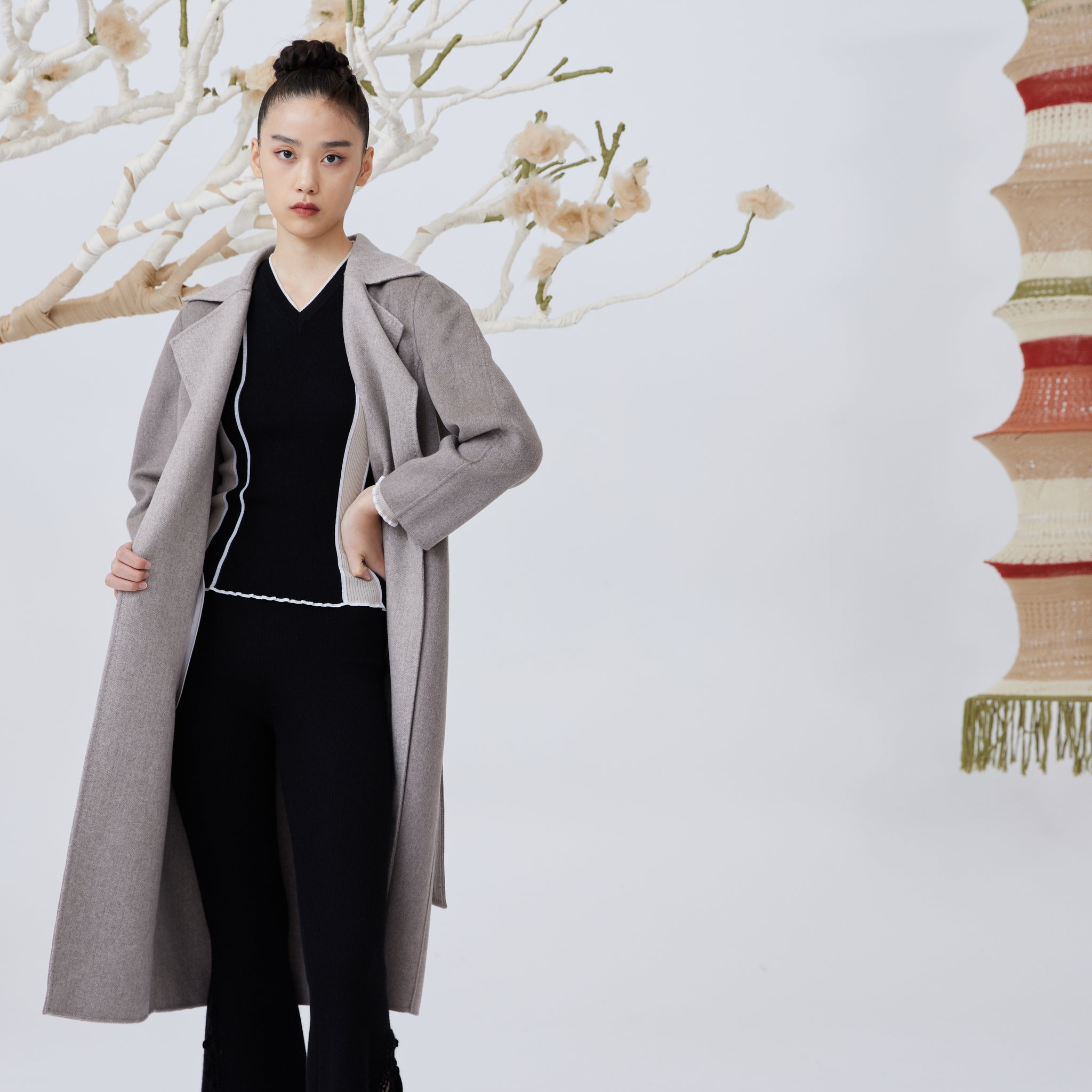 Women's casual cashmere coat
