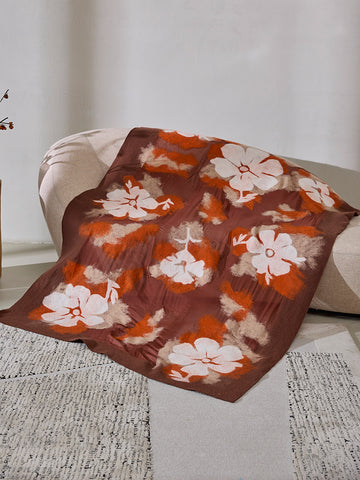 Handmade cashmere and silk felted blanket