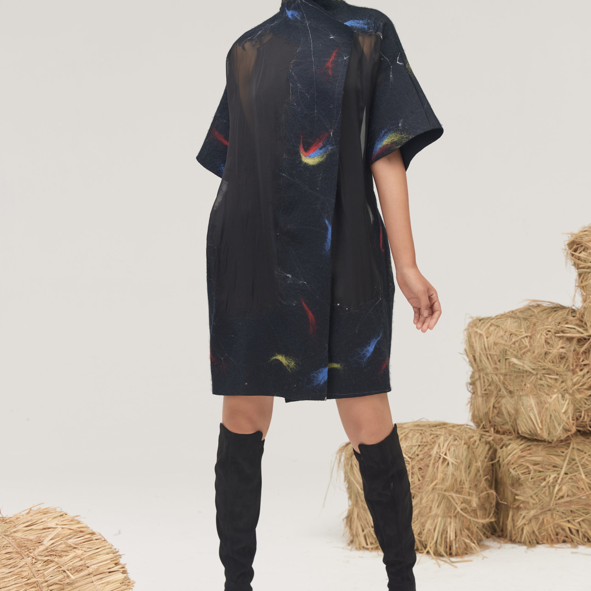 Women's handcrafted felt cashmere coat
